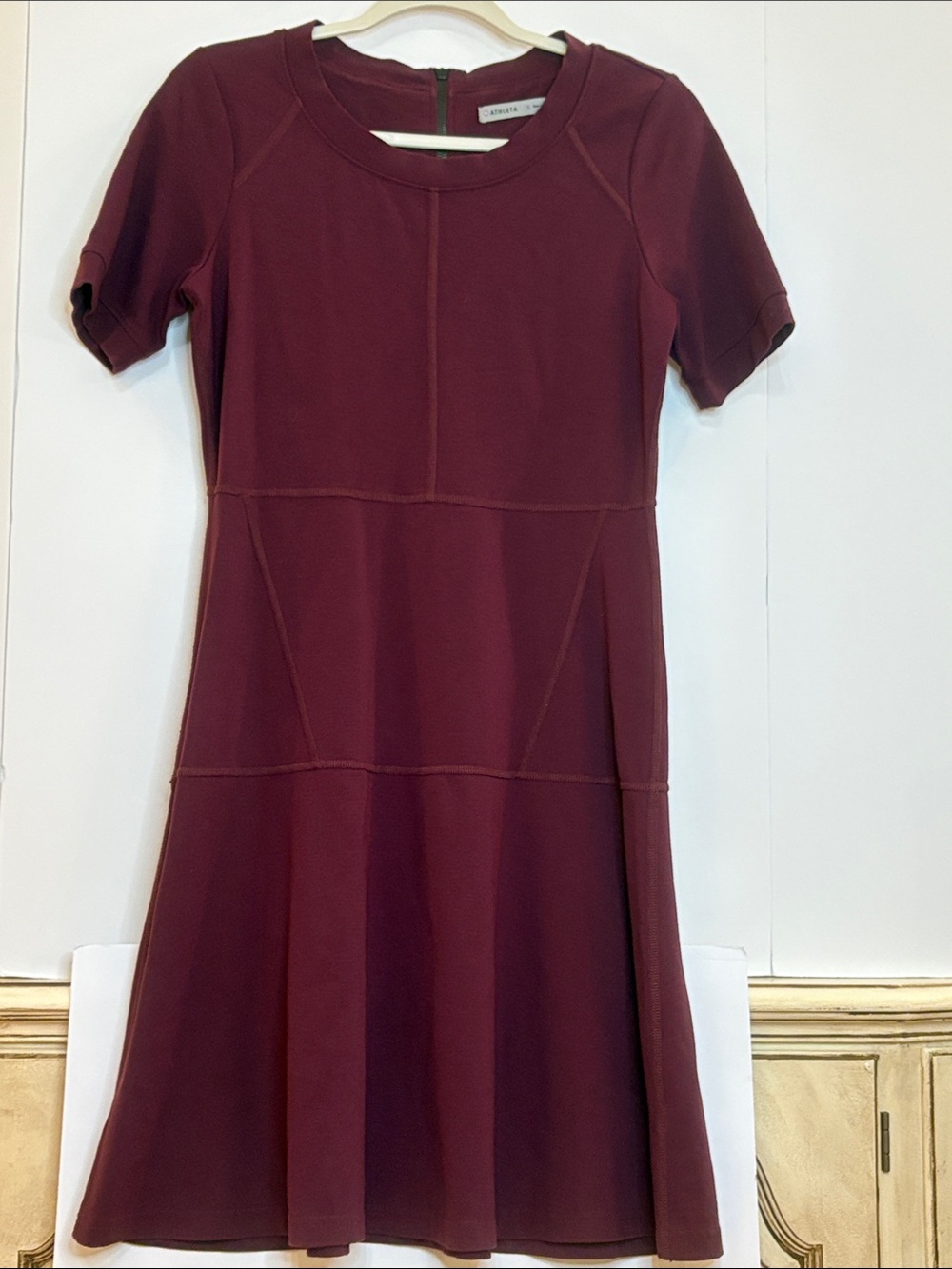 EUC Athleta En Route Fit & Flare Dress in Burgundy